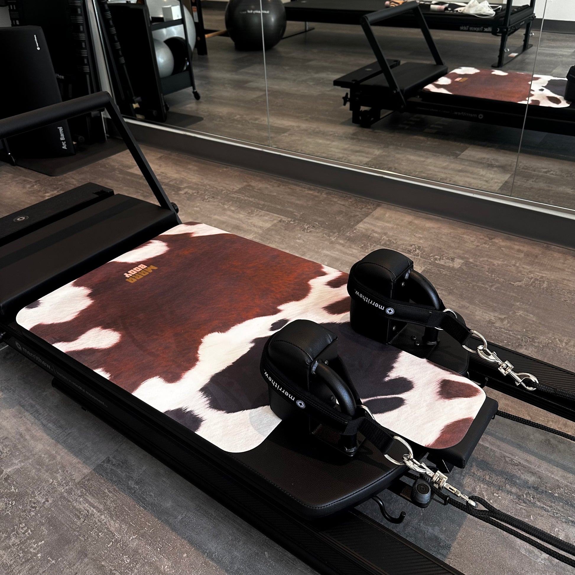 cow print pattern brown pilates reformer mat, pilates reformer mat, pilates reformer mat canada, mats for pilates reformer studio, beautiful pilates reformer mats, pilates reformer mats canada, microfiber pilates reformer mats, mats for pilates studio canada, mats for pilates studio, pilates mat canada, pilates reformer studio pinterest, pilates studio toronto, pilates studio vancouver, pilates studio ottawa, pilates studio montreal, reformer mat canada, reformer studio toronto, reformer studio montreal