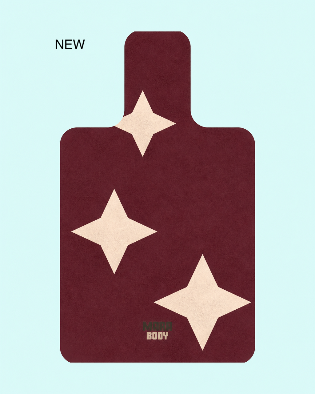 STARFALL - Star Print Burgundy Non-slip Pilates Reformer Mat.