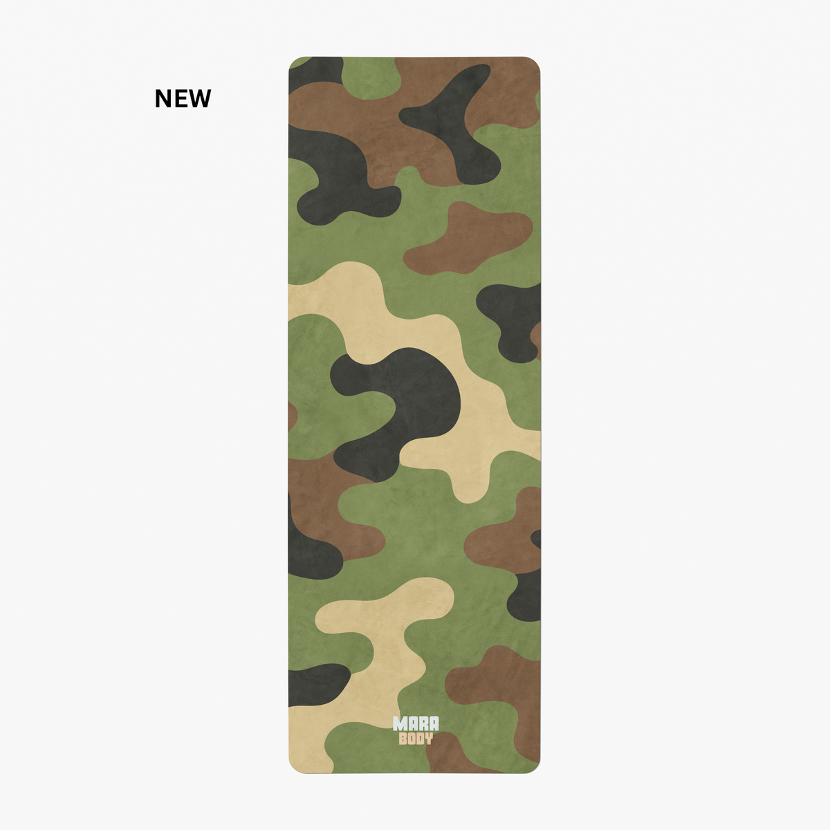Stylish microfiber suede machine washable yoga mat with a classic camouflage pattern in green, brown, tan, and black, design yoga mat, hot yoga mat, yoga towel and mat in one, yoga mat canada, camo yoga mat canada, suede yoga mat, green yoga mat, camouflage print yoga mat, camo yoga mat, unisex yoga mat, yoga mat for men, yoga mat for him, yoga gift, pilates gift, unique yoga mat, yoga gift canada, yoga mat toronto, yoga mat vancouver, yoga mat montreal, hot yoga studio toronto, hot yoga studio vancouver