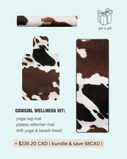 Cowgirl Wellness Kit – Yoga Rug Mat, Pilates Reformer Mat, Yoga & Beach Towel Set